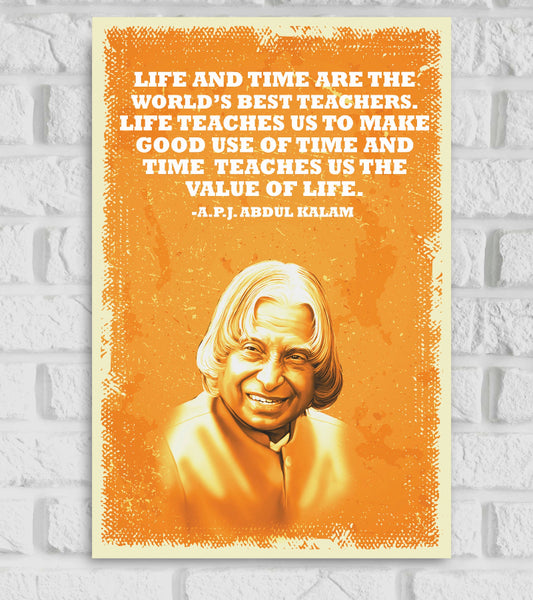 A. P. J. Abdul Kalam Indian Scientist and Statesman ndian aerospace scientist the president of India Motivational & Inspiring Quote Blue Red & Orange Color Wall Decor Decoration Positive Vibes Matte Finish Poster Frame