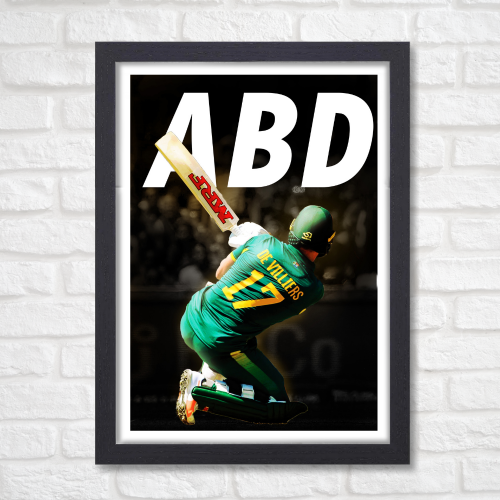 AB De Villiers AB de Villiers Poster Frame Wall Art Print for Cricket Fans Inspirational Pop Art Style Posters Frames for Home, Office & Room Decor Photo Frames