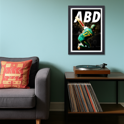 AB De Villiers AB de Villiers Poster Frame Wall Art Print for Cricket Fans Inspirational Pop Art Style Posters Frames for Home, Office & Room Decor Photo Frames
