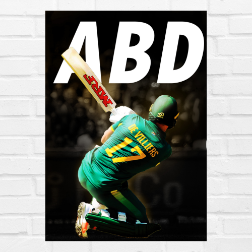 AB De Villiers AB de Villiers Poster Frame Wall Art Print for Cricket Fans Inspirational Pop Art Style Posters Frames for Home, Office & Room Decor Photo Frames