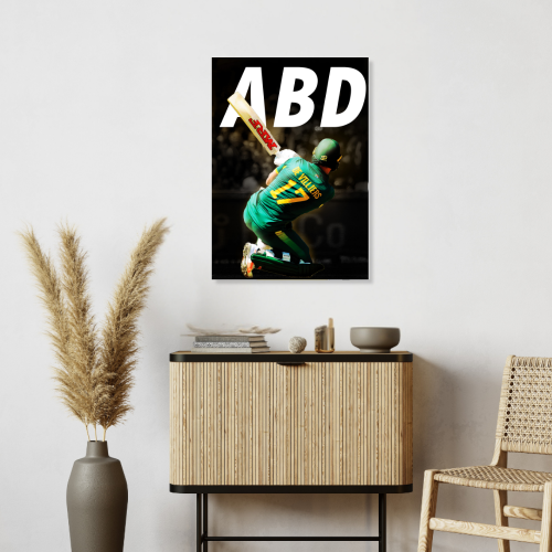 AB De Villiers AB de Villiers Poster Frame Wall Art Print for Cricket Fans Inspirational Pop Art Style Posters Frames for Home, Office & Room Decor Photo Frames