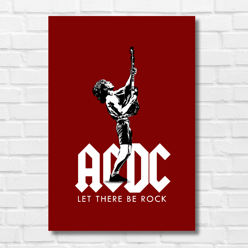 AC DC Rock Band Poster Pop Art Music Artist Artwork PopularSingers Singing illustration  Matte Finish Beautiful Framed Poster