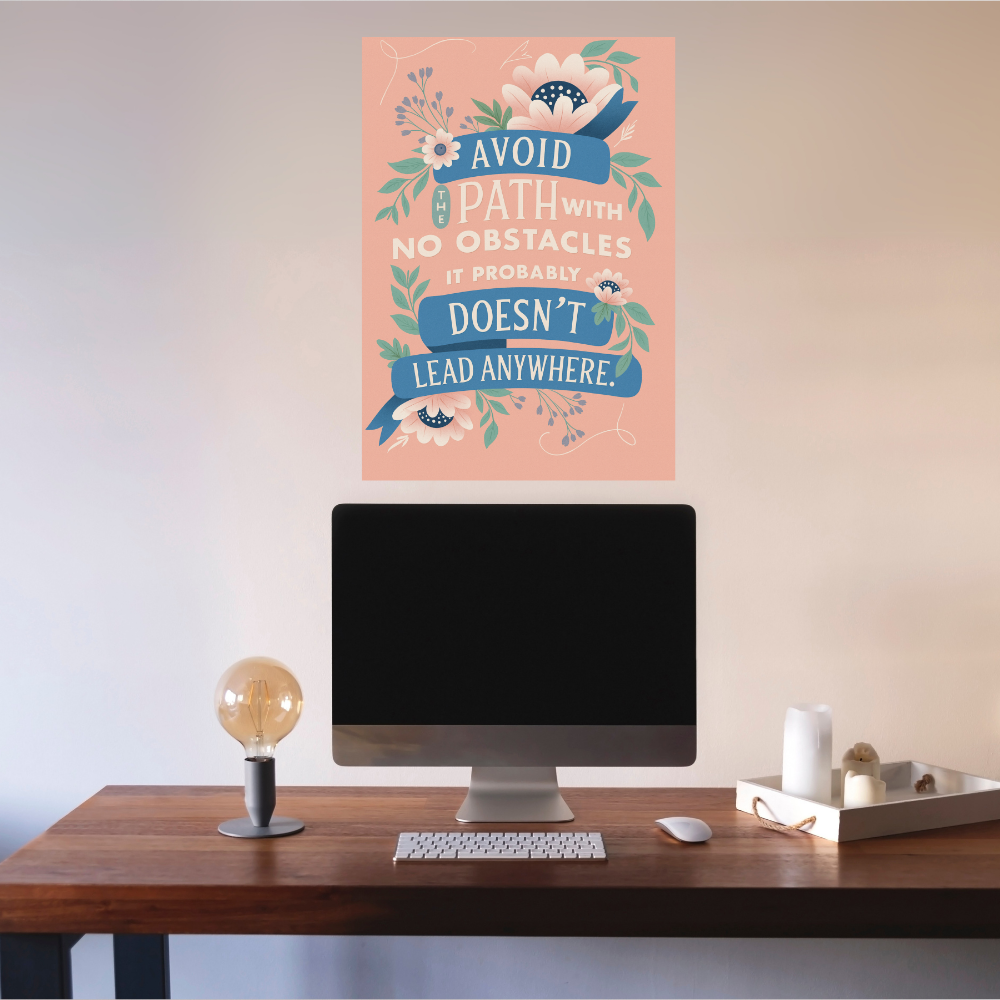 Aesthetic Pink Motivational Quotes Poster Motivationn Quote Painting Posters Inspiring Lines Stickers for Students Study room Library decoration Living roomkitchen Dining hall & office wall(with frame or without frame)