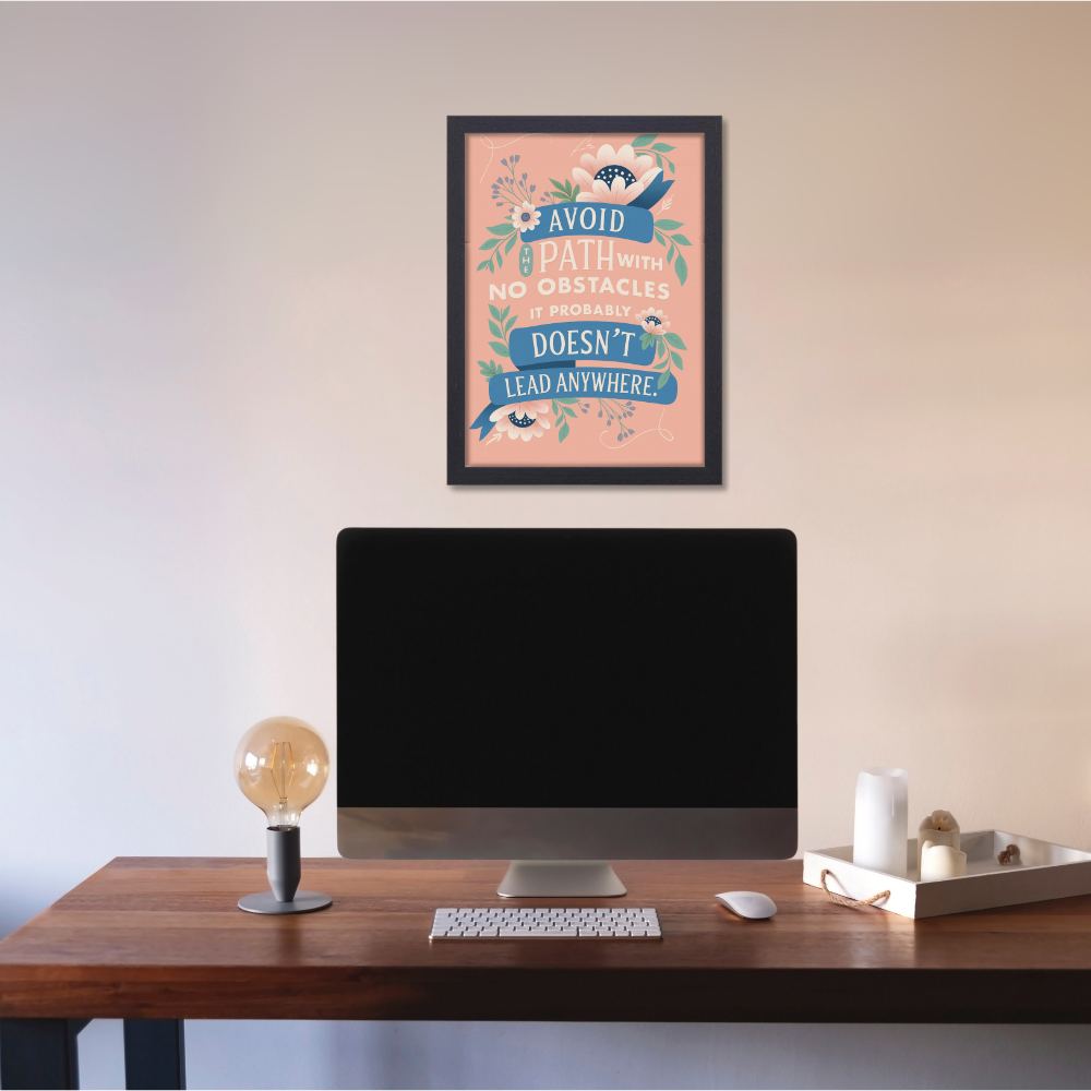 Aesthetic Pink Motivational Quotes Poster Motivationn Quote Painting Posters Inspiring Lines Stickers for Students Study room Library decoration Living roomkitchen Dining hall & office wall(with frame or without frame)