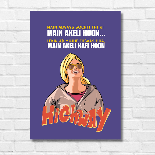 Highway Movie Poster Frame Bhatt Bollywood Movies Framed Posters Movie Actress Alia Dialogues Quote Canvas Artwork Painting Photo Frames For Wall Decor Restraunt Cafe Bedroom Living Room Decoration Home Office, highway poster, highway movie poster, highway movie poster hd, highway poster framed, highway movie poster framed, alia bhatt poster, alia bhatt movie poster, alia bhatt movie poster, alia bhatt new movie poster