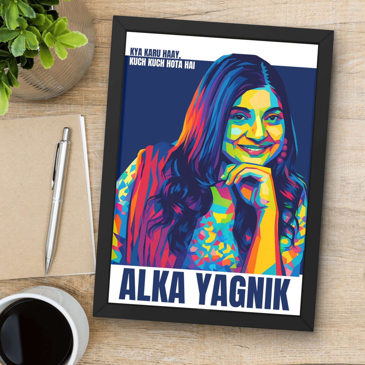 Alka Yagnik Pop Art Poster | Framed | Canvas | Wall Poster for Music Lovers