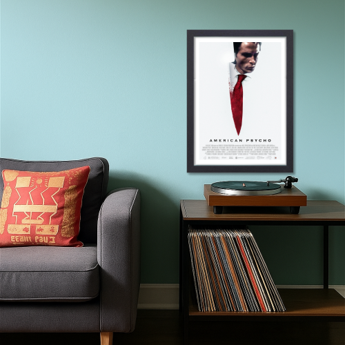 American Psycho Movie Poster Frame Horror Comedy Film Artwork Framed Posters Hollywood Movies Canvas Painting Photo Frames for Wall Decor Living Room Bedroom Art Study Room Restraunt Cafe Office & Home Decoration