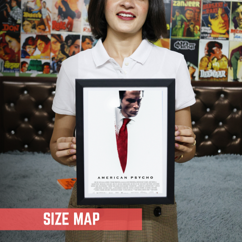 American Psycho Movie Poster Frame Horror Comedy Film Artwork Framed Posters Hollywood Movies Canvas Painting Photo Frames for Wall Decor Living Room Bedroom Art Study Room Restraunt Cafe Office & Home Decoration