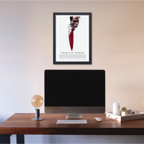 American Psycho Movie Poster Frame Horror Comedy Film Artwork Framed Posters Hollywood Movies Canvas Painting Photo Frames for Wall Decor Living Room Bedroom Art Study Room Restraunt Cafe Office & Home Decoration