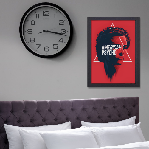 American Psycho Film Poster Frame Horror Comedy Movie Artwork Framed Posters Hollywood Movies Canvas Painting Photo Frames for Wall Decor Living Room Bedroom Study Room Restraunt Cafe Office & Home Decoration
