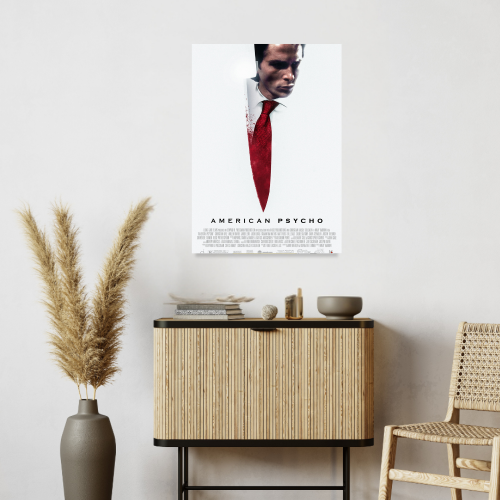 American Psycho Movie Poster Frame Horror Comedy Film Artwork Framed Posters Hollywood Movies Canvas Painting Photo Frames for Wall Decor Living Room Bedroom Art Study Room Restraunt Cafe Office & Home Decoration