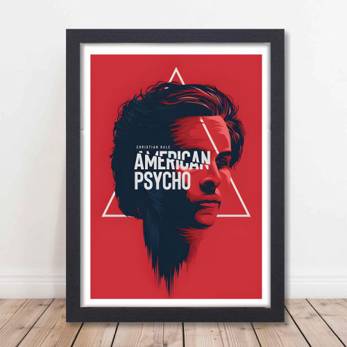 American Psycho Film Poster Frame Horror Comedy Movie Artwork Framed Posters Hollywood Movies Canvas Painting Photo Frames for Wall Decor Living Room Bedroom Study Room Restraunt Cafe Office & Home Decoration