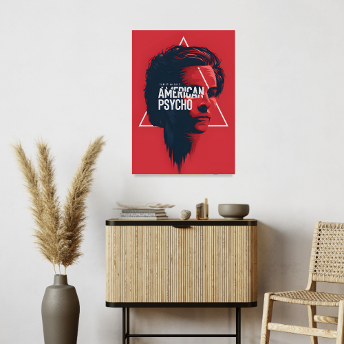 American Psycho Film Poster Frame Horror Comedy Movie Artwork Framed Posters Hollywood Movies Canvas Painting Photo Frames for Wall Decor Living Room Bedroom Study Room Restraunt Cafe Office & Home Decoration