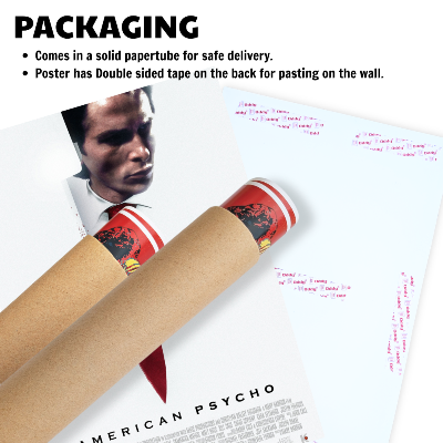American Psycho Movie Poster Frame Horror Comedy Film Artwork Framed Posters Hollywood Movies Canvas Painting Photo Frames for Wall Decor Living Room Bedroom Art Study Room Restraunt Cafe Office & Home Decoration