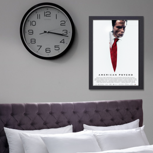 American Psycho Movie Poster Frame Horror Comedy Film Artwork Framed Posters Hollywood Movies Canvas Painting Photo Frames for Wall Decor Living Room Bedroom Art Study Room Restraunt Cafe Office & Home Decoration