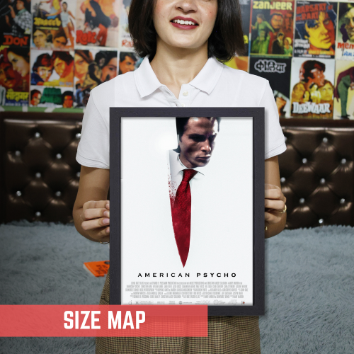 American Psycho Movie Poster Frame Horror Comedy Film Artwork Framed Posters Hollywood Movies Canvas Painting Photo Frames for Wall Decor Living Room Bedroom Art Study Room Restraunt Cafe Office & Home Decoration