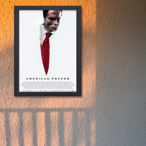 American Psycho Movie Poster Frame Horror Comedy Film Artwork Framed Posters Hollywood Movies Canvas Painting Photo Frames for Wall Decor Living Room Bedroom Art Study Room Restraunt Cafe Office & Home Decoration