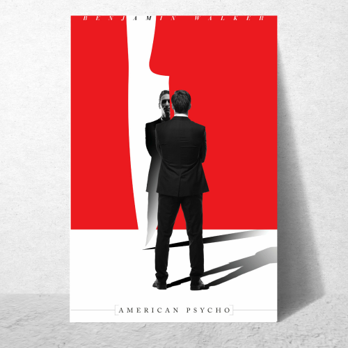 American Psycho Movie Poster Frame Horror Comedy Film Artwork Framed Posters Hollywood Movies Canvas Painting Photo Frames for Wall Decor Living Room Bedroom Study Room Restraunt Cafe Office & Home Decoration