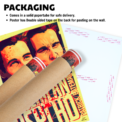 American Psycho Movie Poster Movie Comedy Horror Film Art work Framed Posters Hollywood Movie Canvas Painting Photo Frames for Wall decor Home Decoration Living Room Bedroom Office Study Room Cafe Restraunt