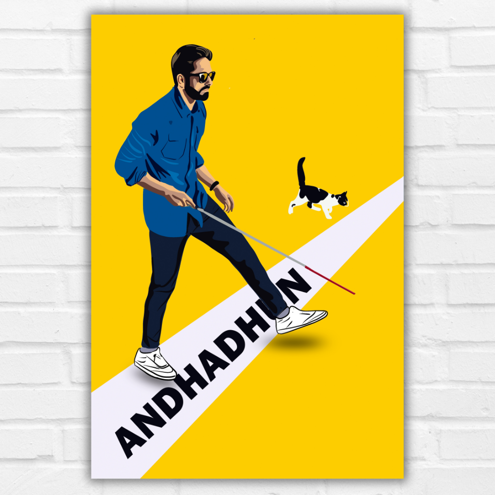 Andhadhun Movie Ayushmann Khurrana Artwork Bollywood | Poster | Frame | Canvas