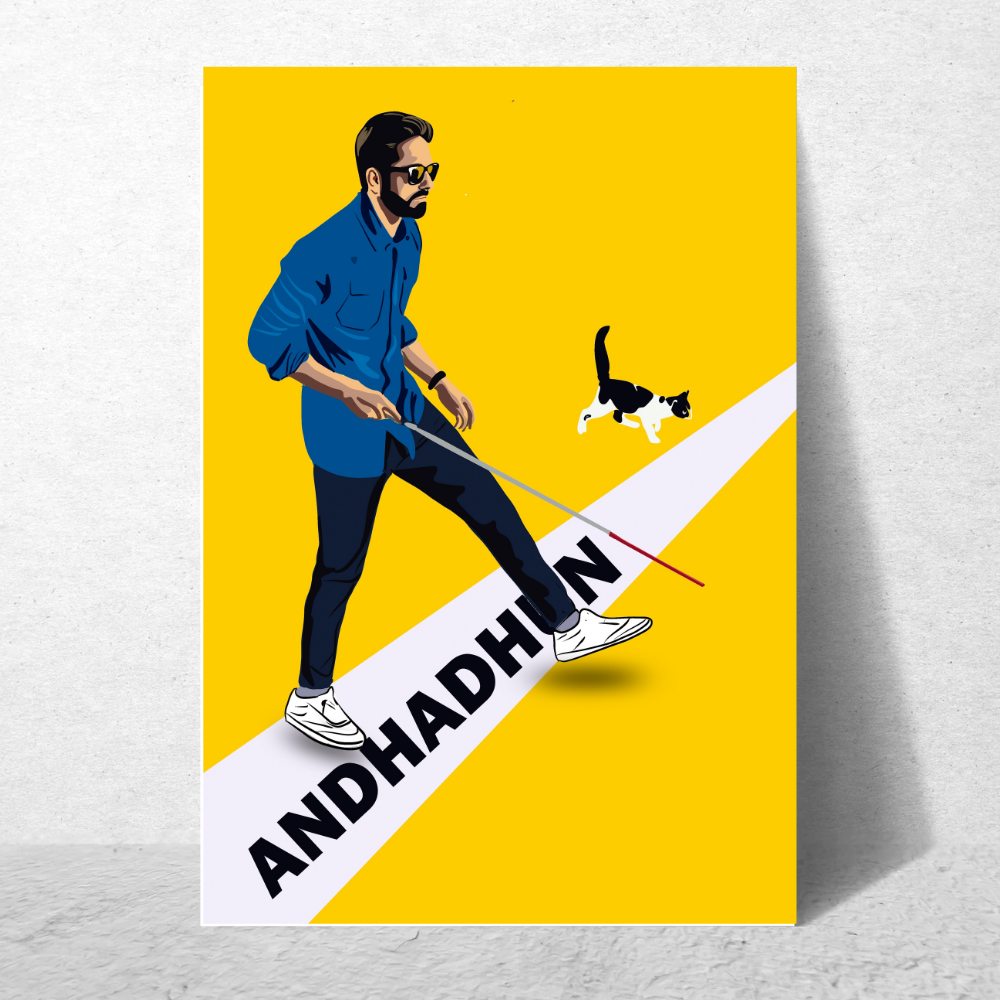 Andhadhun Movie Ayushmann Khurrana Artwork Bollywood | Poster | Frame | Canvas