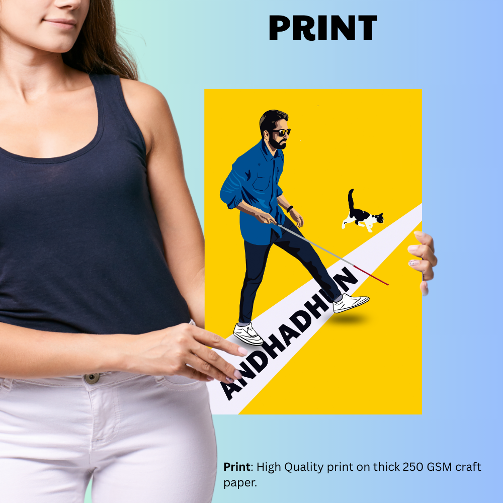 Andhadhun Movie Ayushmann Khurrana Artwork Bollywood | Poster | Frame | Canvas