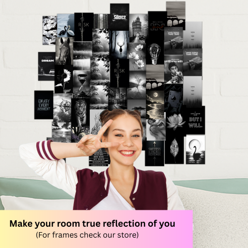 Aesthetic Black & White Wall Collage Kit - 45 Posters Motivational Quote Prints Artwork Canvas Painting for Boys Men room Decorations Study room, Teen Girl Room Decor, Dorm Room Bedroom Decoration, Photo Wall Collage Kit, Aesthetic Poster Kit, black & white wall collage, black & white wall collage pictures, black & white wall collage ideas, black & white wall collage kit, black & white wall art, wall collage kit black & white, wall collage black & white, motivational Wall Collage kit, motivational posters