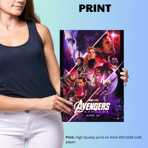 Avengers Endgame Film Poster Frame Action Sci fi Movie Framed Posters Hollywood Movies Art work Canvas Painting Photo Frames For Wall Decor Living Room Bedroom  Study Room Restraunt Cafe Office & Home Decoration