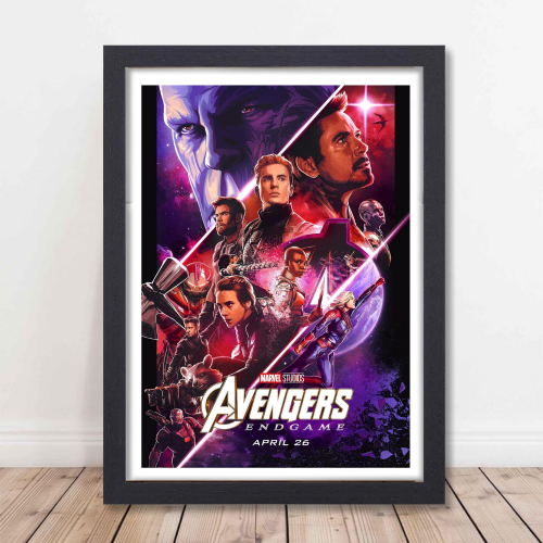 Avengers Endgame Film Poster Frame Action Sci fi Movie Framed Posters Hollywood Movies Art work Canvas Painting Photo Frames For Wall Decor Living Room Bedroom  Study Room Restraunt Cafe Office & Home Decoration