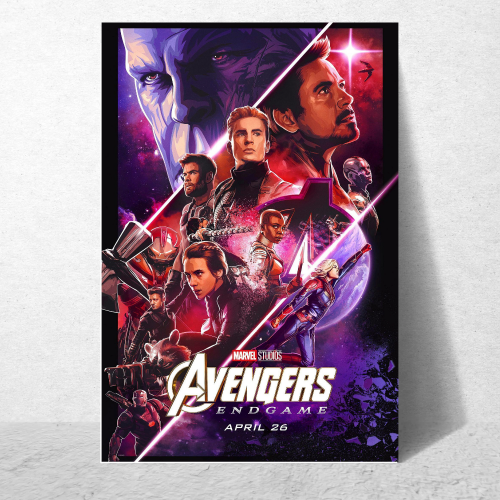 Avengers Endgame Film Poster Frame Action Sci fi Movie Framed Posters Hollywood Movies Art work Canvas Painting Photo Frames For Wall Decor Living Room Bedroom  Study Room Restraunt Cafe Office & Home Decoration