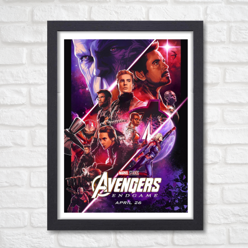 Avengers Endgame Film Poster Frame Action Sci fi Movie Framed Posters Hollywood Movies Art work Canvas Painting Photo Frames For Wall Decor Living Room Bedroom  Study Room Restraunt Cafe Office & Home Decoration