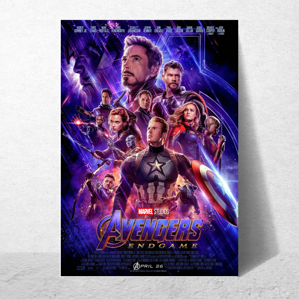 Avengers Endgame Movie Poster Frame Action Sci fi Film Framed Posters Hollywood Movies Art work Canvas Painting Photo Frames For Wall Decor Living Room Bedroom  Study Room Restraunt Cafe Office & Home Decoration