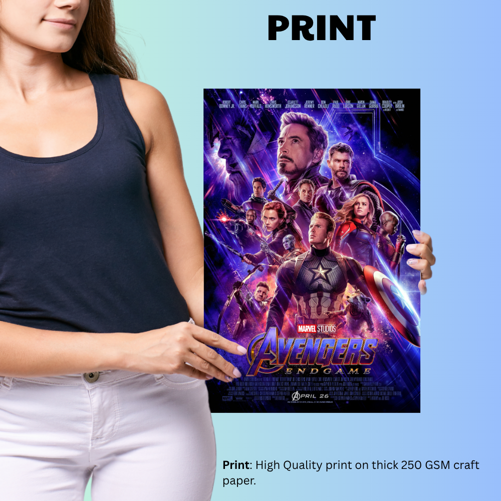 Avengers Endgame Movie Poster Frame Action Sci fi Film Framed Posters Hollywood Movies Art work Canvas Painting Photo Frames For Wall Decor Living Room Bedroom  Study Room Restraunt Cafe Office & Home Decoration