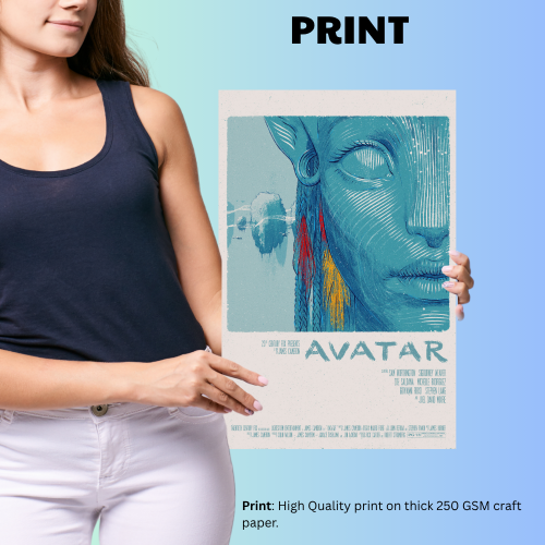 Avatar Movie Poster Frame Aci-fi Epic Film Artwork Canvas Painting Framed Posters The Way of Water Movies Canvas Painting Photo Frames for Wall Decor Living Room Bedroom Study Room Restraunt Cafe Office & Home Decoration