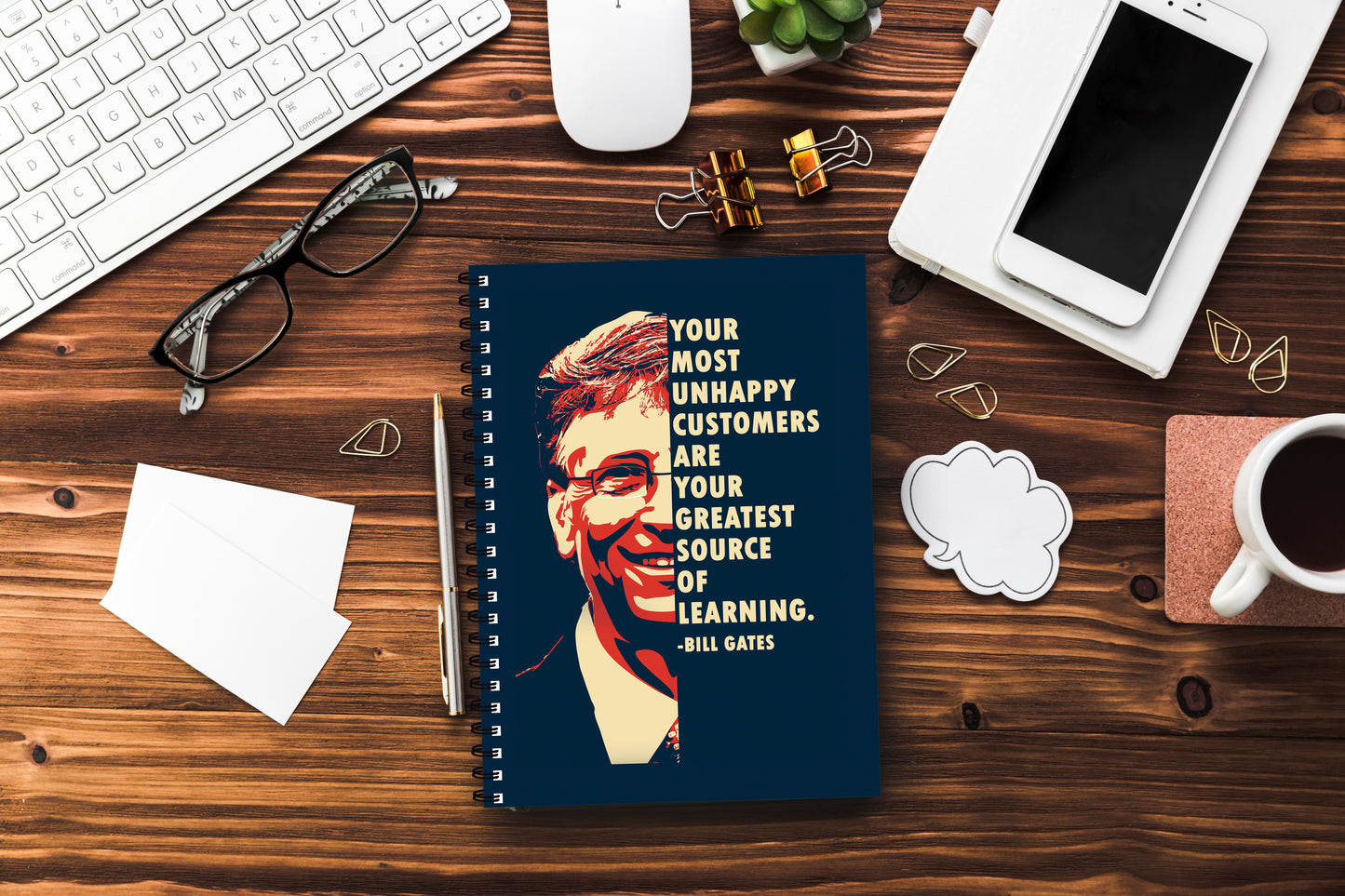 Bill Gates Motivational Printed Notebook