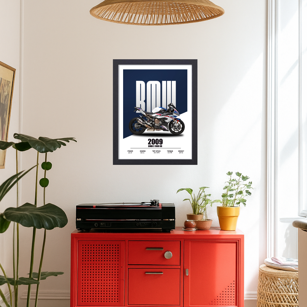 BMW Bike Framed Poster, Bike Posters for Wall, Bike Poster for wall, wall decor, room decor, decoration A4 Superbikes Motorcycle Wall Art | Sports Bike Decor for Home or Garage Home Office