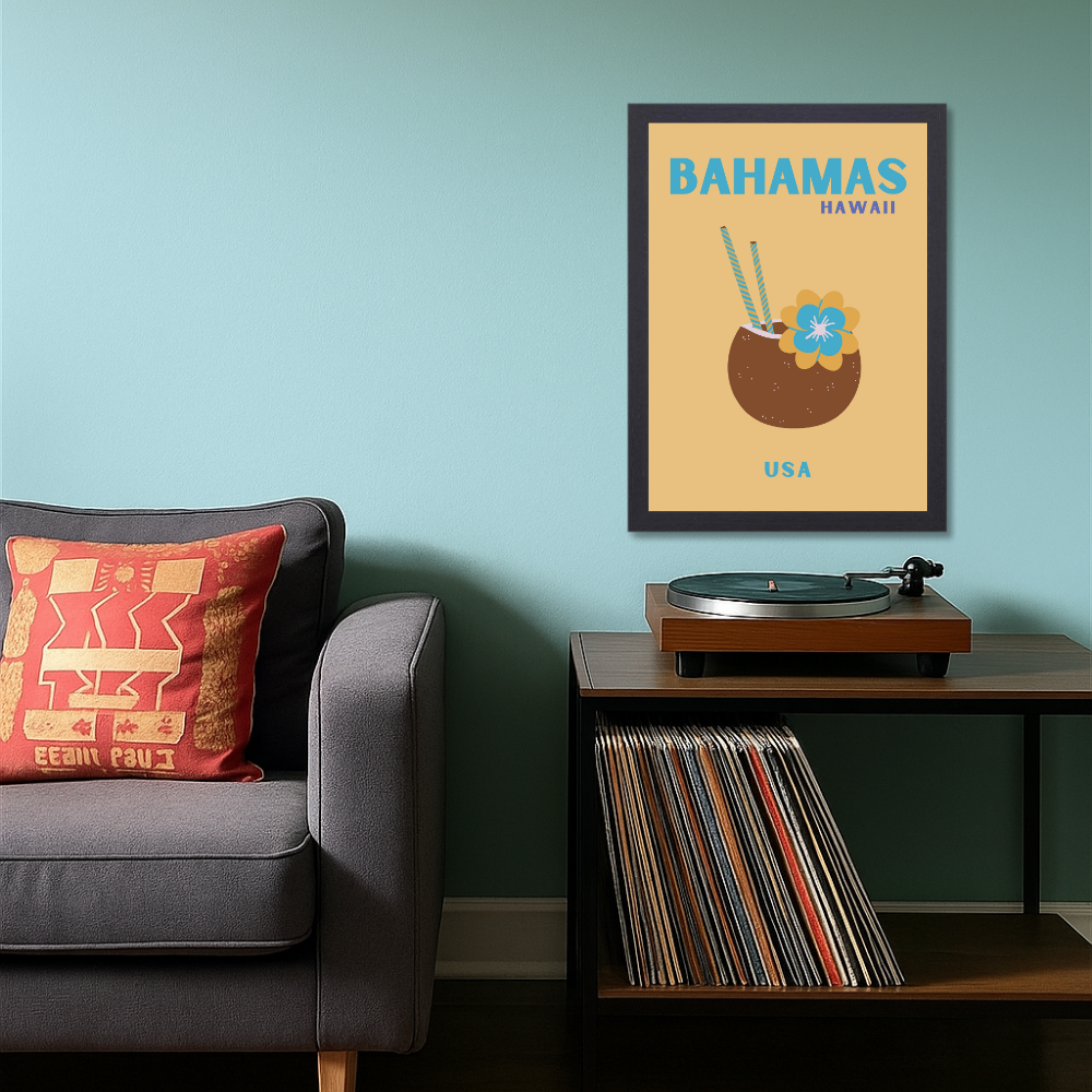 Traveling Theme wall Frame, Wall Frames for Living Room, Framed Travel Photo Frames for wall decor, Travel Frame for wall decor, room decor, Hostels, Hotels, Restraunts Bahamas Hawaii Wall Art
