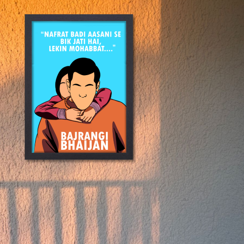 Bajrangi Bhaijaan Movie Poster Frame Actor Salman Khan Artwork Framed Posters Bollywood Movies Quote Canvas Paintings Photo Frames For Wall Decor Bedroom Living Room Decoration Home Office Restraunt Cafe, Bajrangi Bhaijaan poster, Bajrangi Bhaijaan poster hd, Bajrangi Bhaijaan movie poster, Bajrangi Bhaijaan 2 poster, Bajrangi Bhaijaan first poster, Bajrangi Bhaijaan minimalist poster, Bajrangi Bhaijaan official poster, Salman Khan Bajrangi Bhaijaan poster, Bajrangi Bhaijaan movie poster