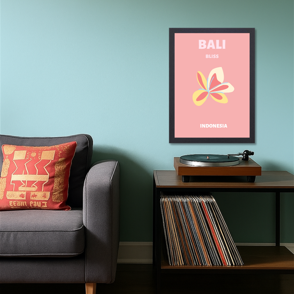 Traveling Theme wall Frame, Wall Frames for Living Room, Framed Travel Photo Frames for wall decor, Travel Frame for wall decor, room decor, Hostels, Hotels, Restraunts Bali Bliss Wall Art