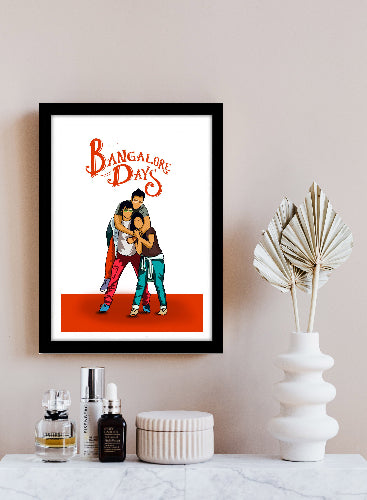 Banglore days Movie Poster Frame Bollywood Movies Artwork Framed Posters Funny Art Canvas Paintings Photo Frames for Wall Decor Bedroom Living Room Dining Hall Restraunt Cafe & Office Wall Decoration, Banglore days poster, Banglore days poster hd, bangalore days movie poster hd, bangalore days poster, bangalore days poster hd, mollywood posters, bollywood movies poster, bollywood movies poster