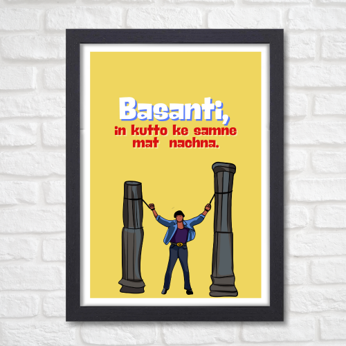 Sholay Movie Poster Frame Funny Bollywood Movies Framed Posters Basanti Quote Artwork Canvas Painting Photo Frames For Wall Decor Restraunt Cafe Bedroom Living Room Decoration Home Office, basanti sholay posters, basanti sholay poster hd, basanti sholay poster design, basanti sholay poster wall, sholay movie basanti dialogue poster hd, sholay movie basanti dialogue posters, sholay movie poster, sholay movie poster hd, sholay poster, sholay poster hd, sholay poster design, sholay poster font, sholay poster