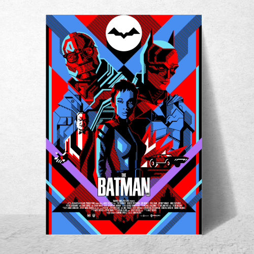 The Batman Movie Poster Frame Action Crime Film Artwork Framed Posters Hollywood Movies Canvas Painting Photo Frames for Wall Decor Art Living Room Bedroom  Study Room Restraunt Cafe Office & Home Decoration