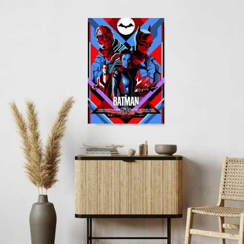 The Batman Movie Poster Frame Action Crime Film Artwork Framed Posters Hollywood Movies Canvas Painting Photo Frames for Wall Decor Art Living Room Bedroom  Study Room Restraunt Cafe Office & Home Decoration