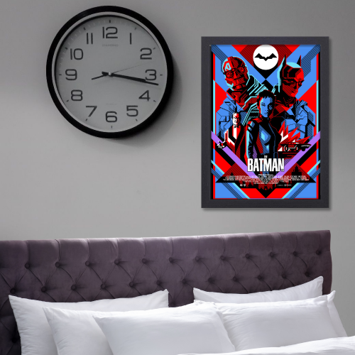 The Batman Movie Poster Frame Action Crime Film Artwork Framed Posters Hollywood Movies Canvas Painting Photo Frames for Wall Decor Art Living Room Bedroom  Study Room Restraunt Cafe Office & Home Decoration