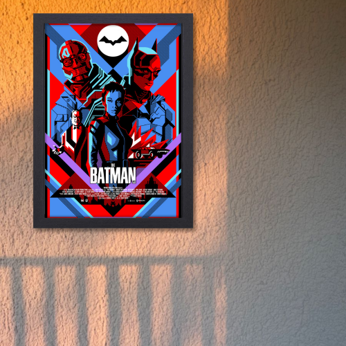 The Batman Movie Poster Frame Action Crime Film Artwork Framed Posters Hollywood Movies Canvas Painting Photo Frames for Wall Decor Art Living Room Bedroom  Study Room Restraunt Cafe Office & Home Decoration