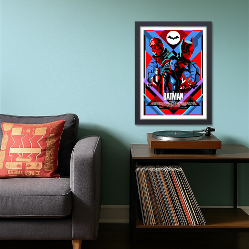 The Batman Movie Poster Frame Action Crime Film Artwork Framed Posters Hollywood Movies Canvas Painting Photo Frames for Wall Decor Art Living Room Bedroom  Study Room Restraunt Cafe Office & Home Decoration