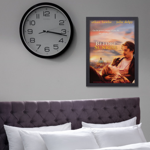 Before Sunrise Movie Poster Frame Romance Drama Film Artwork Framed Posters Hollywood Movies Canvas Painting Photo Frames for Wall Decor Home Decoration Living Room Bedroom Office Study Room Cafe Restraunt