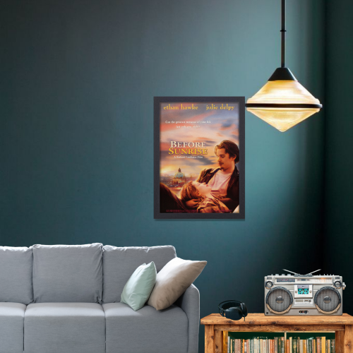 Before Sunrise Movie Poster Frame Romance Drama Film Artwork Framed Posters Hollywood Movies Canvas Painting Photo Frames for Wall Decor Home Decoration Living Room Bedroom Office Study Room Cafe Restraunt