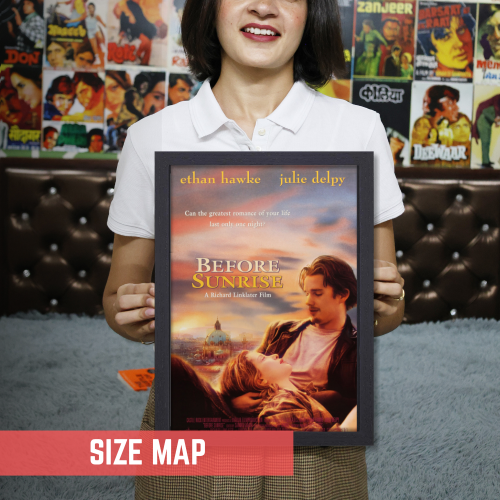 Before Sunrise Movie Poster Frame Romance Drama Film Artwork Framed Posters Hollywood Movies Canvas Painting Photo Frames for Wall Decor Home Decoration Living Room Bedroom Office Study Room Cafe Restraunt
