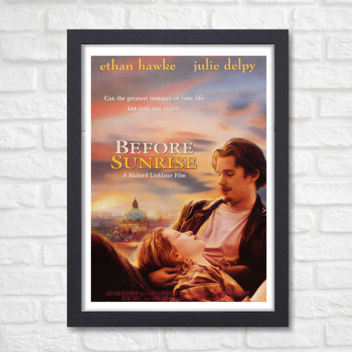 Before Sunrise Movie Poster Frame Romance Drama Film Artwork Framed Posters Hollywood Movies Canvas Painting Photo Frames for Wall Decor Home Decoration Living Room Bedroom Office Study Room Cafe Restraunt